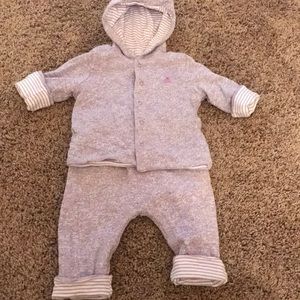 Light purple lined reversible cozy outfit 3-6 mnth